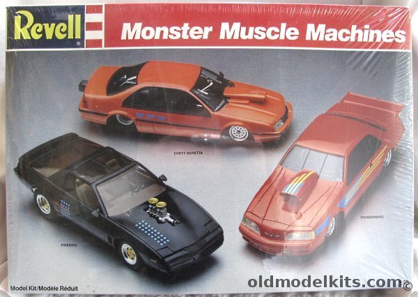 Revell 1/25 Monster Muscle Machines - Chevrolet Beretta Funny Car / Ford Thunderbird Funny Car / Blown Pontiac Firebird, 7483 plastic model kit